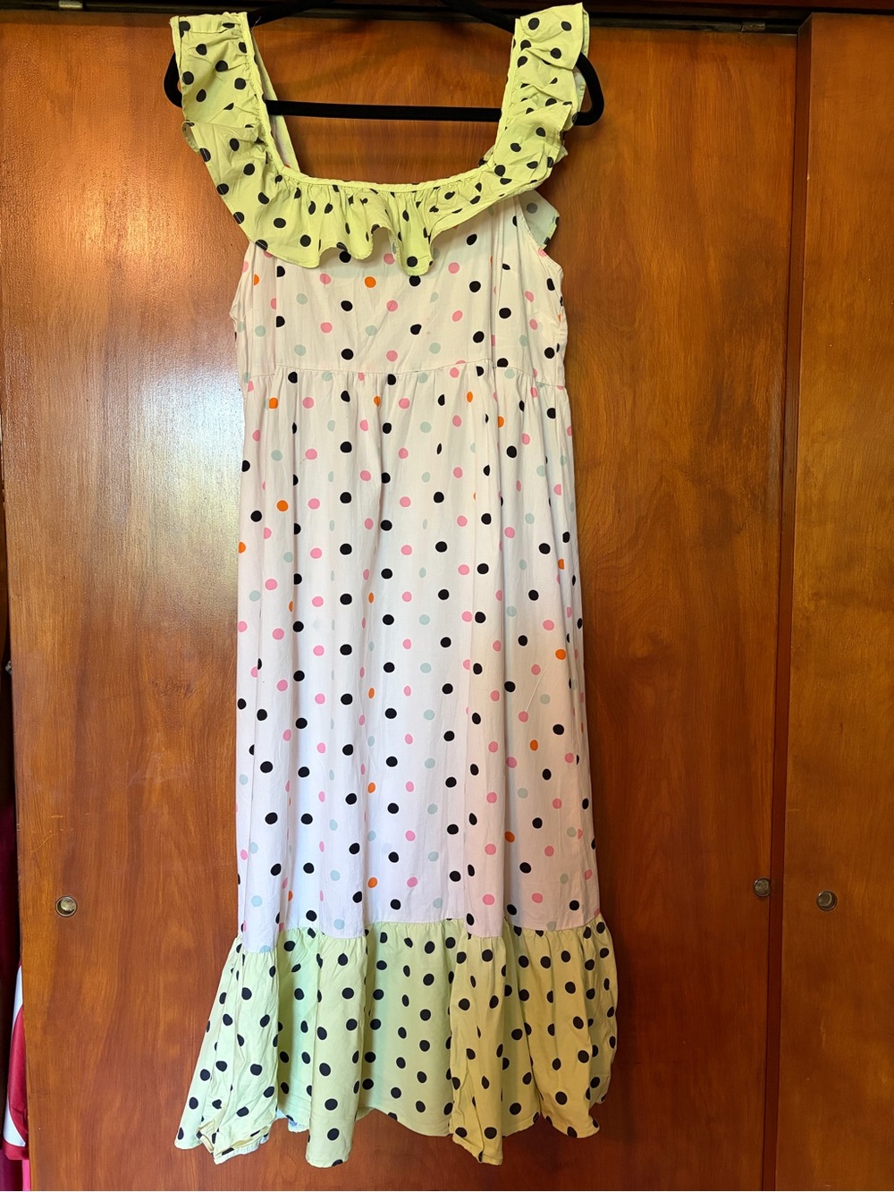 Cath Kidston Ladies Polka Dot Sundress in White, Lime & Black